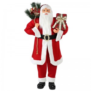 30~110cm Christmas Standing Santa Claus Ornament Decoration Festival Holiday Figurine Collection Traditional Xmas isplay