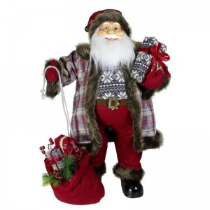 80CM  New Christmas Ornaments Standing Santa Claus with present  xmas Tree Decorations Figurines Traditional Holiday gift item