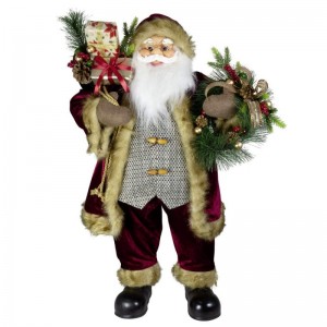 80cm Christmas Standing Santa Claus with gifts bags plastic Ornament Decoration Holiday Figurine Collection party supplies