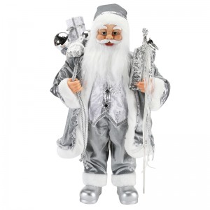 45~62cm Christmas Standing Santa Claus Ornament Decoration Figurine Collection Fabric Holiday Festival Xmas Plush custom item
