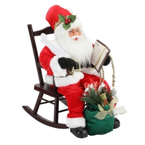 45cm santa claus sitting on chair writing and reading book  decoration figurine collection fabric holiday festival custom item