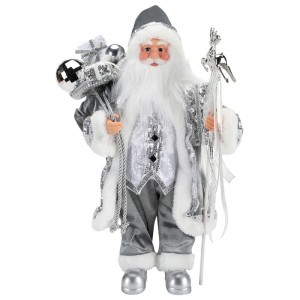 45~62cm Christmas Standing Santa Claus Ornament Decoration Figurine Collection Fabric Holiday Festival Xmas Plush  item