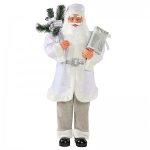 30~110cm Christmas White Standing Santa Claus gift bag Ornament Decoration Festival Holiday Figurine Collection Traditional Xmas