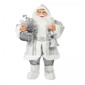 30~110cm Christmas Standing Santa Claus Ornament Deluxe Decoration Festival Holiday Figurine Collection Traditional Xmas