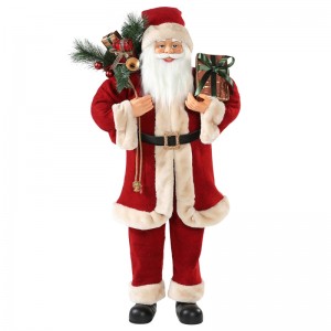 30~110cm Christmas Santa Claus With Gift Bag Ornament Decoration Festival Holiday Figurine Collection Traditional Xmas