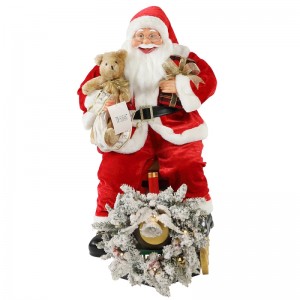 60/90cm Christmas train Santa Claus with Lighting Ornament Decoration Festival Holiday Figurine Collection Traditional Xmas