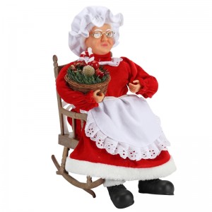 45cm animated santa women sitting on chair electric music moving christmas decoration figurine doll fabric holiday festival