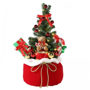 60cm Christmas bear tree home display gifts bag LED holiday ornament decoration figurine party collection christmas tree lights