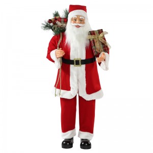 30~110cm Christmas Standing Santa Claus with Gift Bag Ornament Decoration Traditional  Figurine Collection Xmas  series